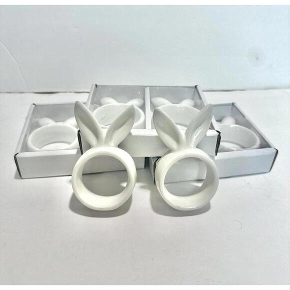 Cute Bunny Ear Napkin Ring Holders - Set of 4 - Picture 1 of 7